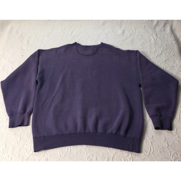 Vintage 90'S EDDIE BAUER PULLOVER CREWNECK SWEATSHIRT SZ L Faded Blue Comfort - Picture 2 of 6
